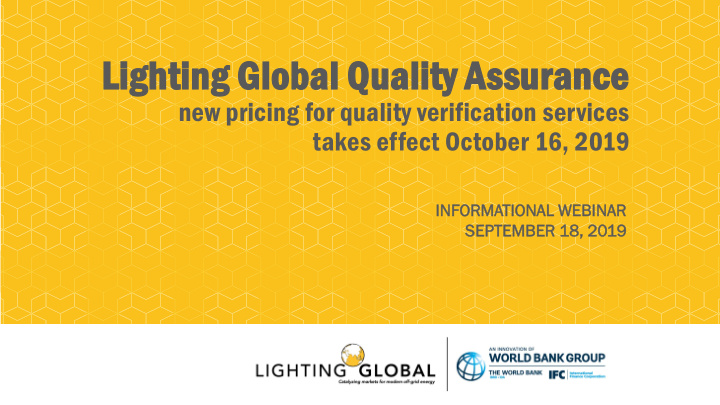 lighting g global q quality a assurance
