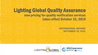Lighting G  Global Q  Quality A  Assurance  new pricing for quality verification services  takes