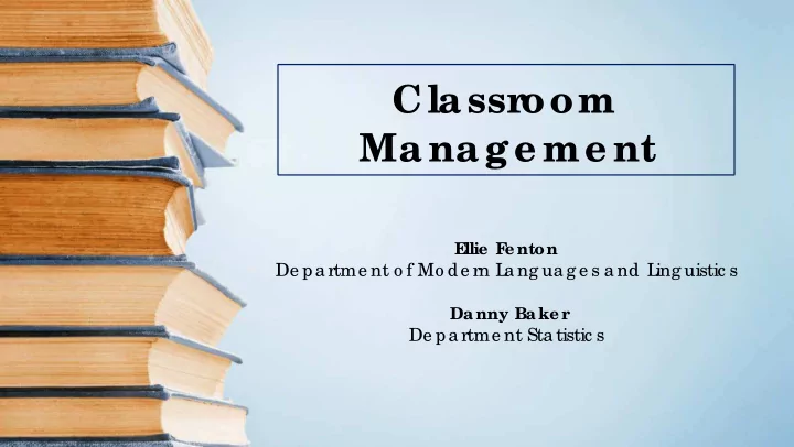 classr oom manage me nt