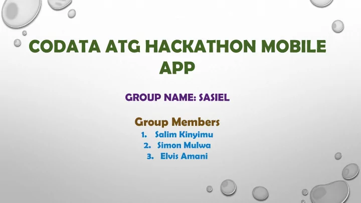 codata atg hackathon mobile