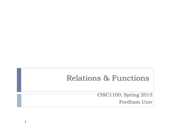 relations functions