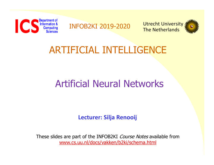 artificial intelligence artificial neural networks