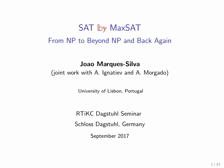 sat by maxsat