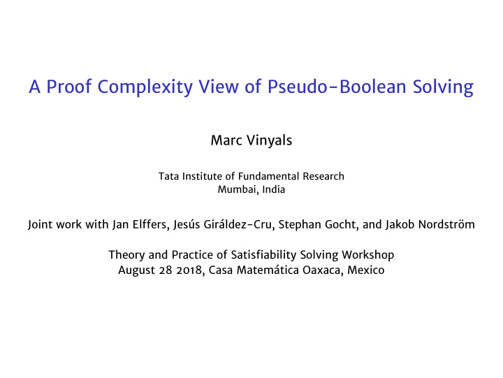 a proof complexity view of pseudo boolean solving