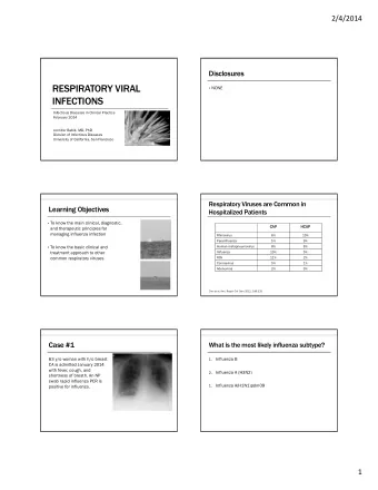 RESPIRATORY VIRAL  NONE  INFECTIONS  Infectious Diseases in Clinical Practice  February 2014