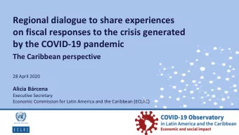 on fiscal responses to the crisis generated  by the COVID-19 pandemic  The Caribbean perspective