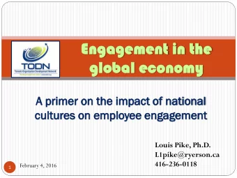 Eng  ngage  agement  ment in  in th  the  global  gl  obal eco  conom  nomy  A pr  prime  mer  r on