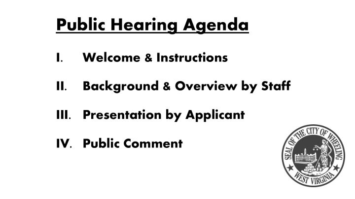public hearing agenda