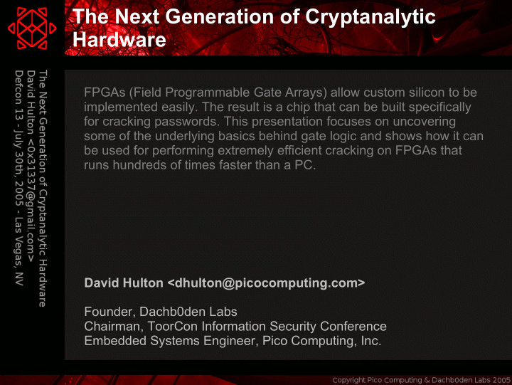 the next generation of cryptanalytic hardware