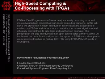 High-Speed Computing &amp;  Co-Processing with FPGAs  FPGAs (Field Programmable Gate Arrays) are