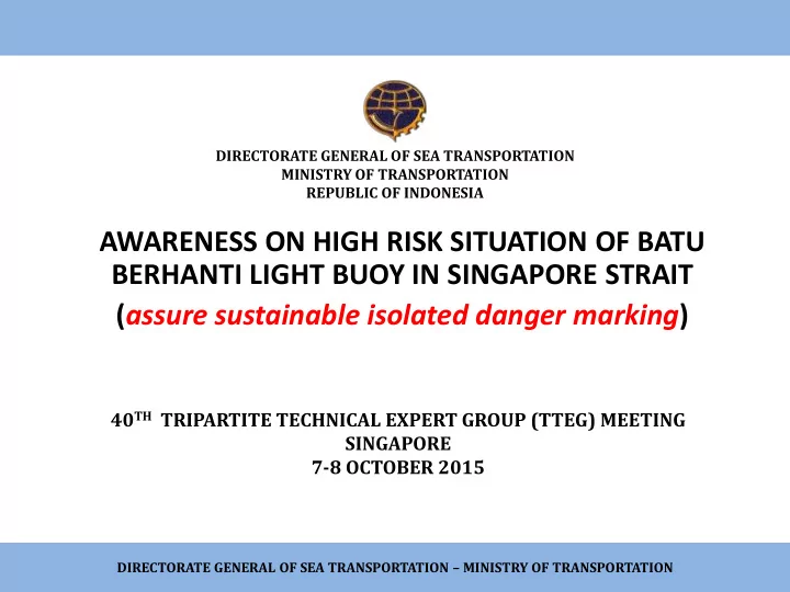 40 th tripartite technical expert group tteg meeting