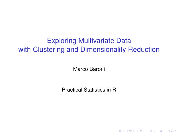 exploring multivariate data with clustering and