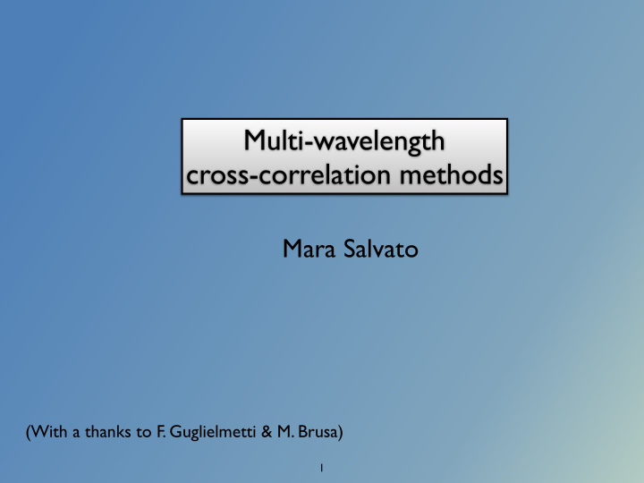 multi wavelength cross correlation methods