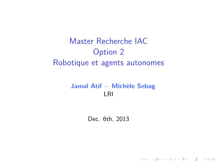 master recherche iac option 2 robotique et agents