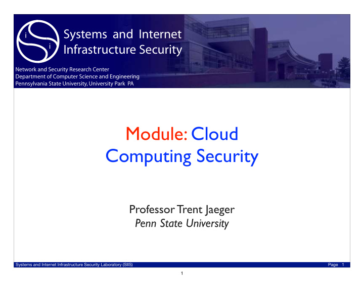 module cloud computing security