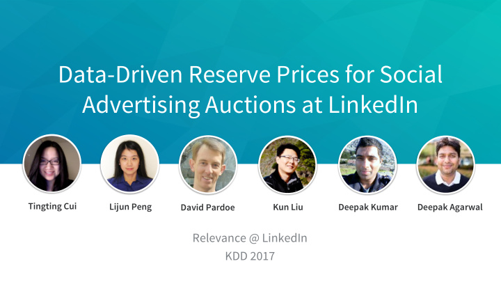 data driven reserve prices for social advertising