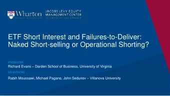 ETF Short Interest and Failures-to-Deliver:  Naked Short-selling or Operational Shorting?