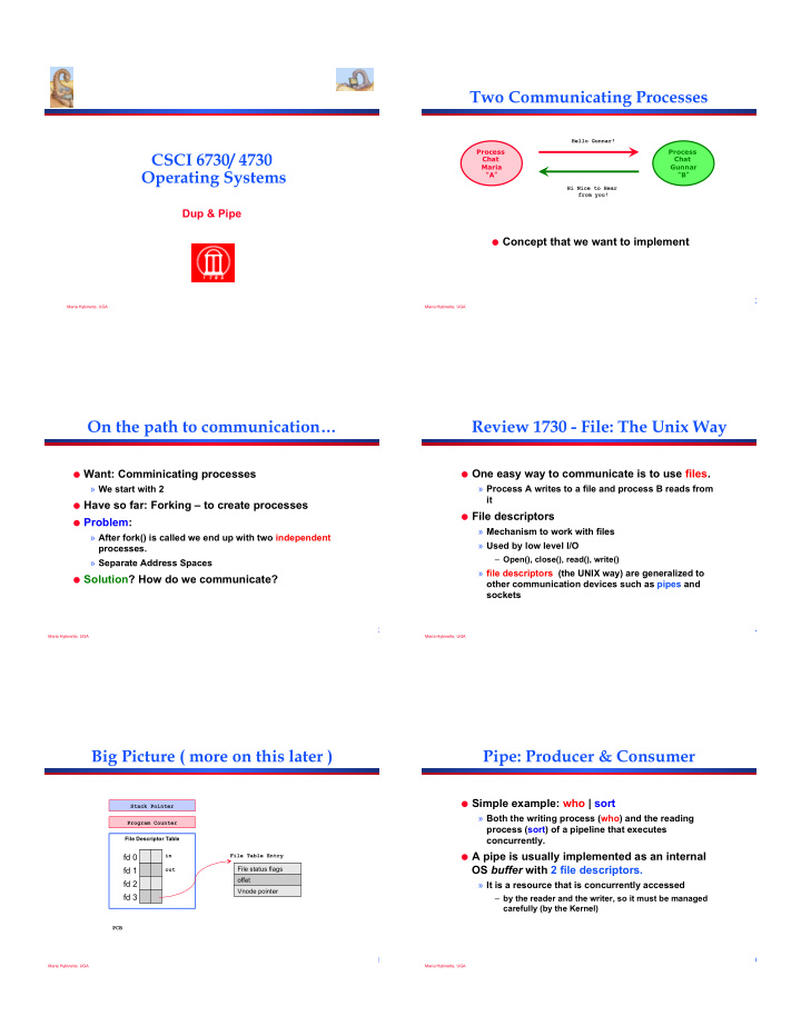 two communicating processes