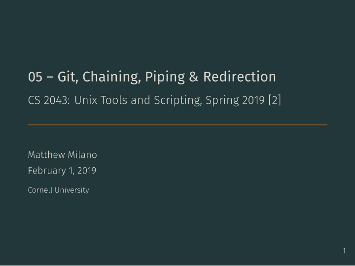 05 git chaining piping redirection