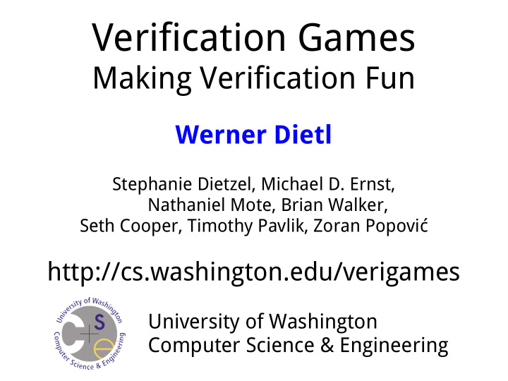 verification games