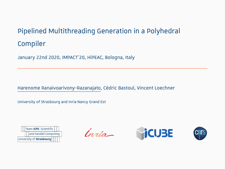 pipelined multithreading generation in a polyhedral