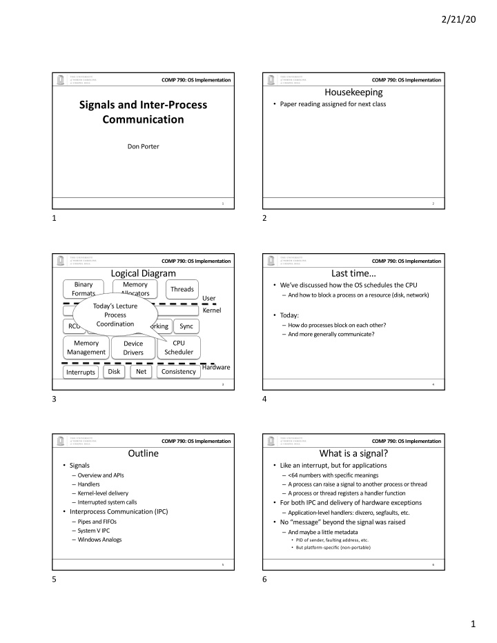 signals and inter process