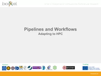 Pipelines and Workflows  Adapting to HPC  Funding  Partners  bioexcel.eu  Reusing this material