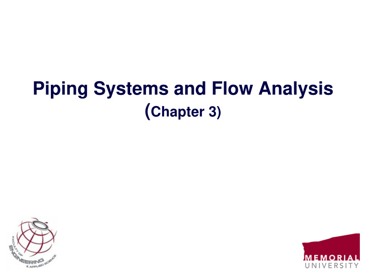 piping systems and flow analysis
