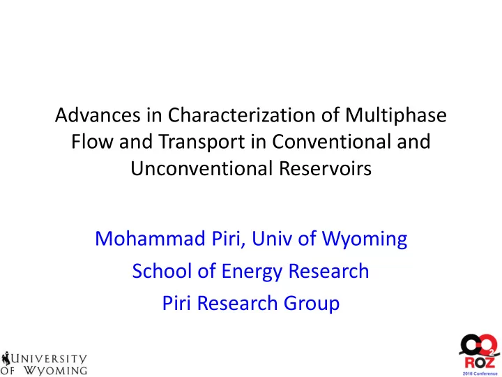 mohammad piri univ of wyoming