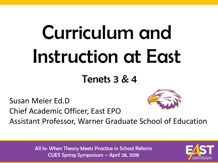 curriculum and instruction at east