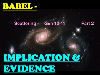 IMPLIC  IMPLICATION &amp;  TION &amp;  EVIDEN  EVIDENCE  CE  PRIME  PRIMEVAL HISTORY  VAL HISTORY