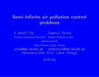 Semi-infinite air pollution control  problems  A. Ismael F. Vaz  Eugnio C. Ferreira  Production