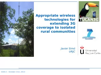 Appropriate wireless  technologies for  extending 3G  coverage to isolated  rural communities