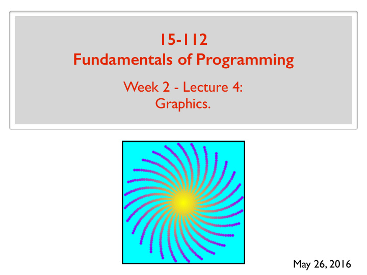 15 112 fundamentals of programming