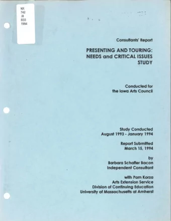 Iowa Presenting Study Goal 3: Broaden the base of presenters in the state.  In the long-run,