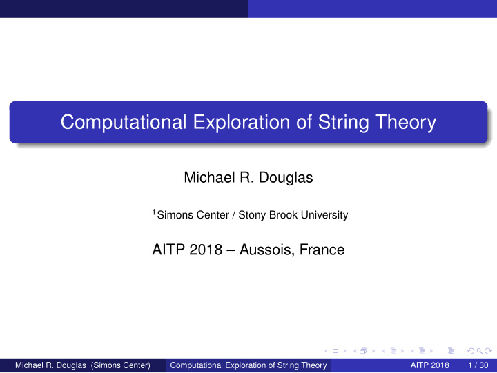 computational exploration of string theory
