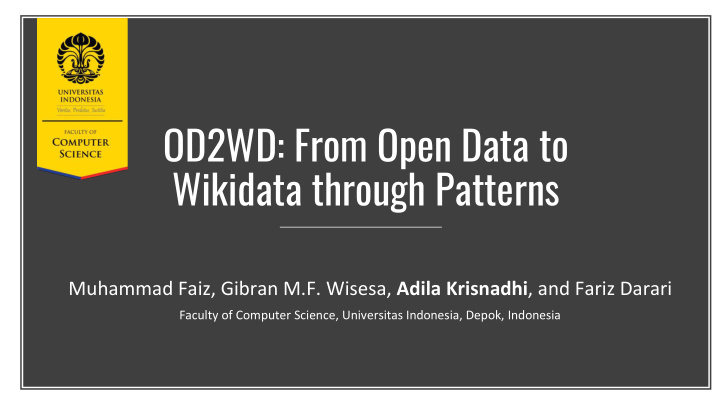 od2wd from open data to wikidata through patterns