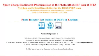 Photo Injector Test facility at DESY in Zeuthen  Acknowledgements to D. H. Dowell, SLAC , C.