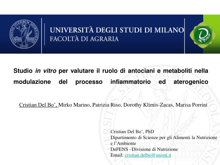 modulazione del processo infiammatorio ed aterogenico