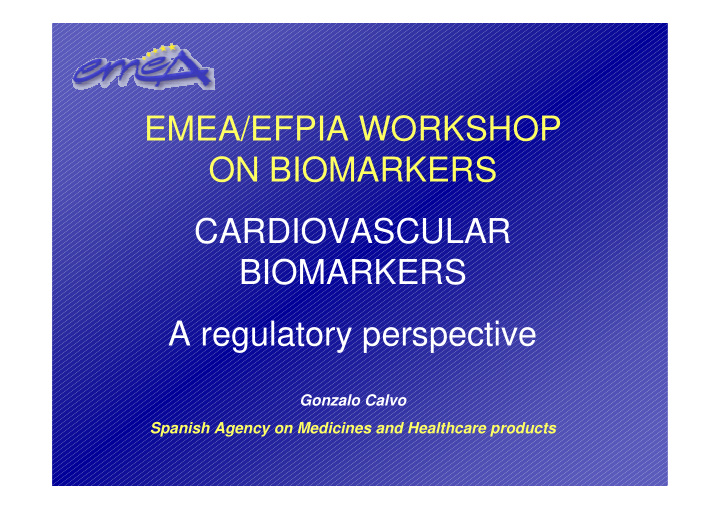 emea efpia workshop on biomarkers cardiovascular