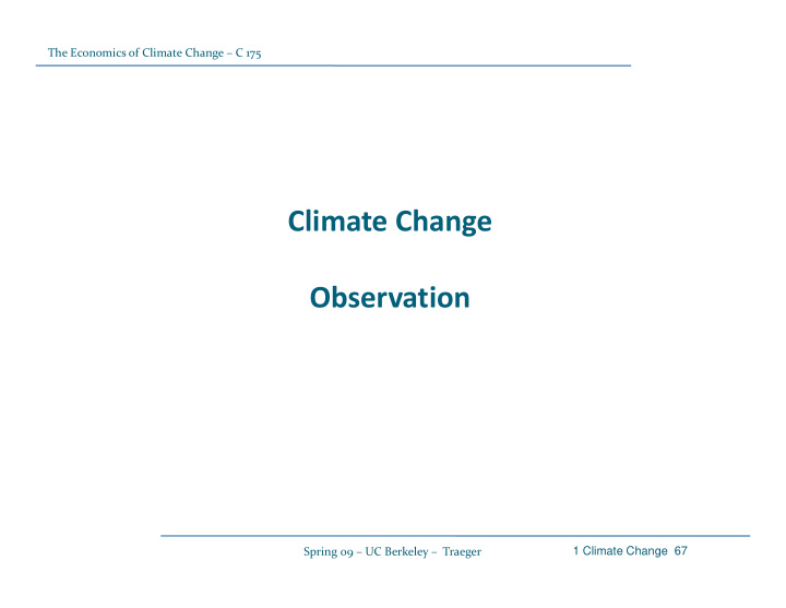 climate change observation