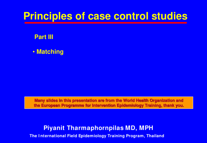 principles of case control studies