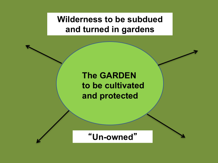 wilderness to be subdued and turned in gardens the garden