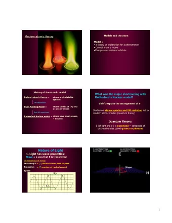 1  2. Light has particle properties:  Light is a form of Electromagnetic Radiation  Photoelectric