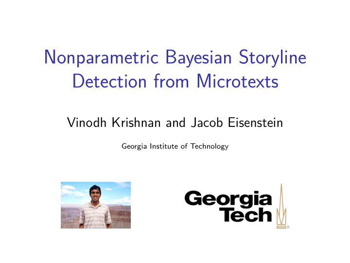 nonparametric bayesian storyline detection from microtexts