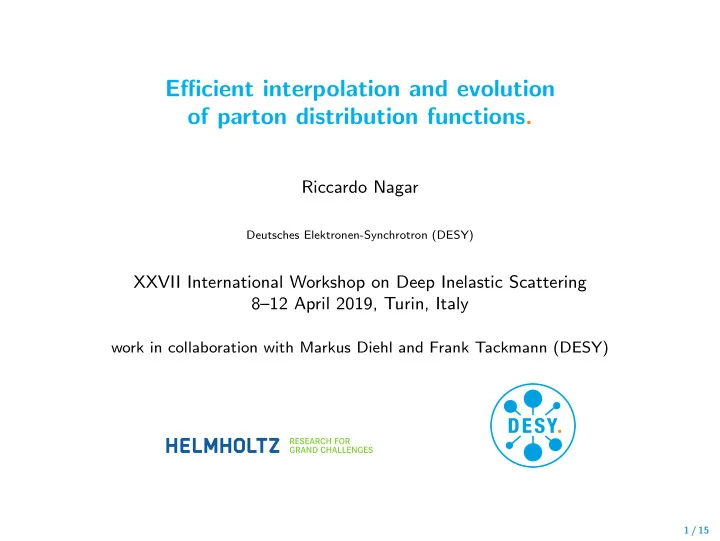efficient interpolation and evolution of parton