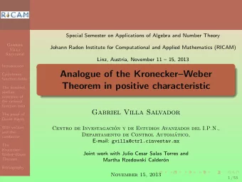 Analogue of the KroneckerWeber  Cyclotomic  function fields  Theorem in positive characteristic