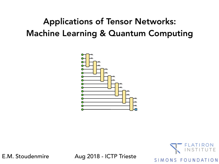 applications of tensor networks machine learning quantum