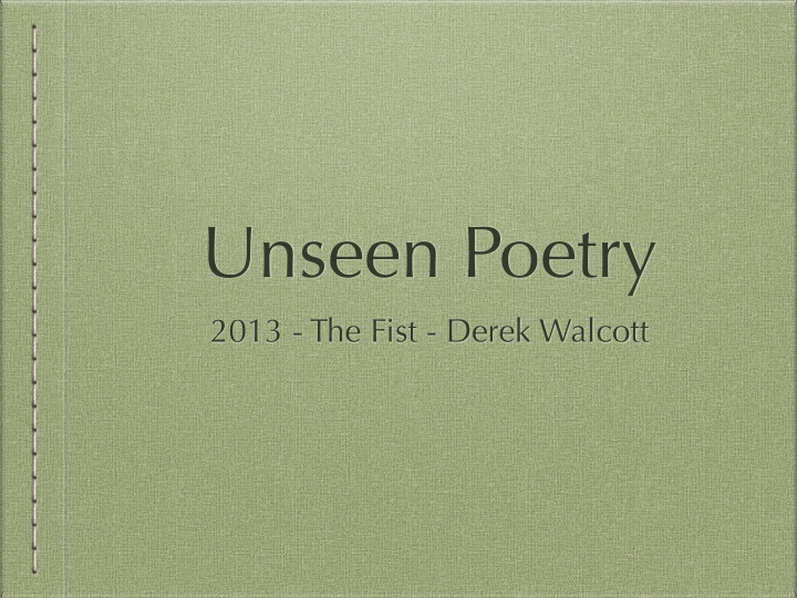 unseen poetry