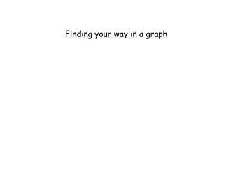 Finding your way in a graph  Finding your way in a graph  Finding your way in a graph  Finding your